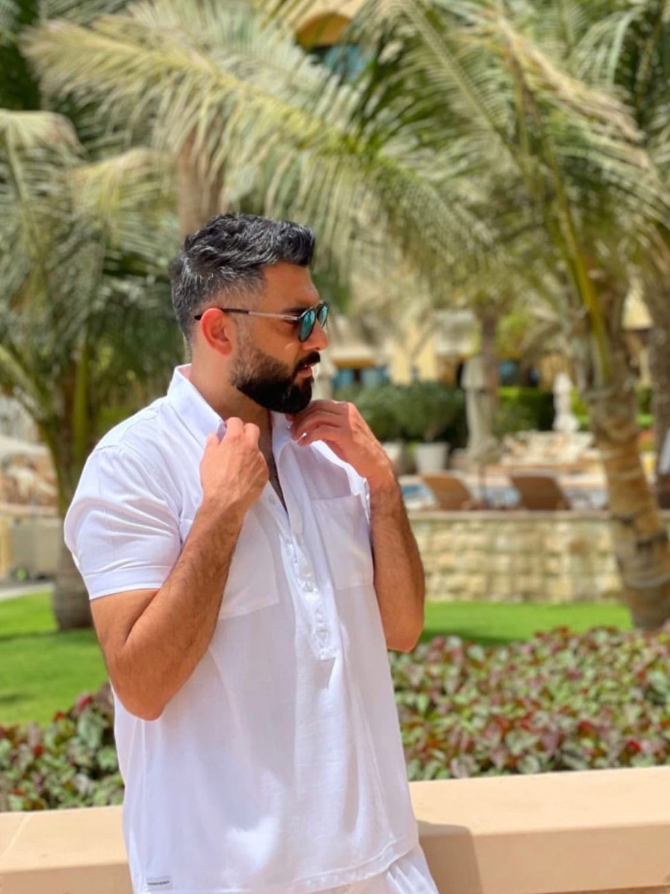 بدلة صيفية مريحة مكونة من قميص وشورت - ابيض