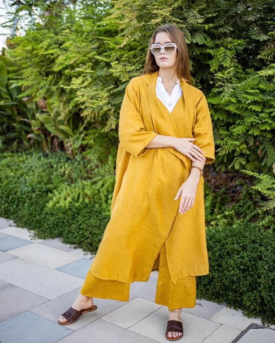 بدلة لينن قطعتين كارديقان وبانطلون