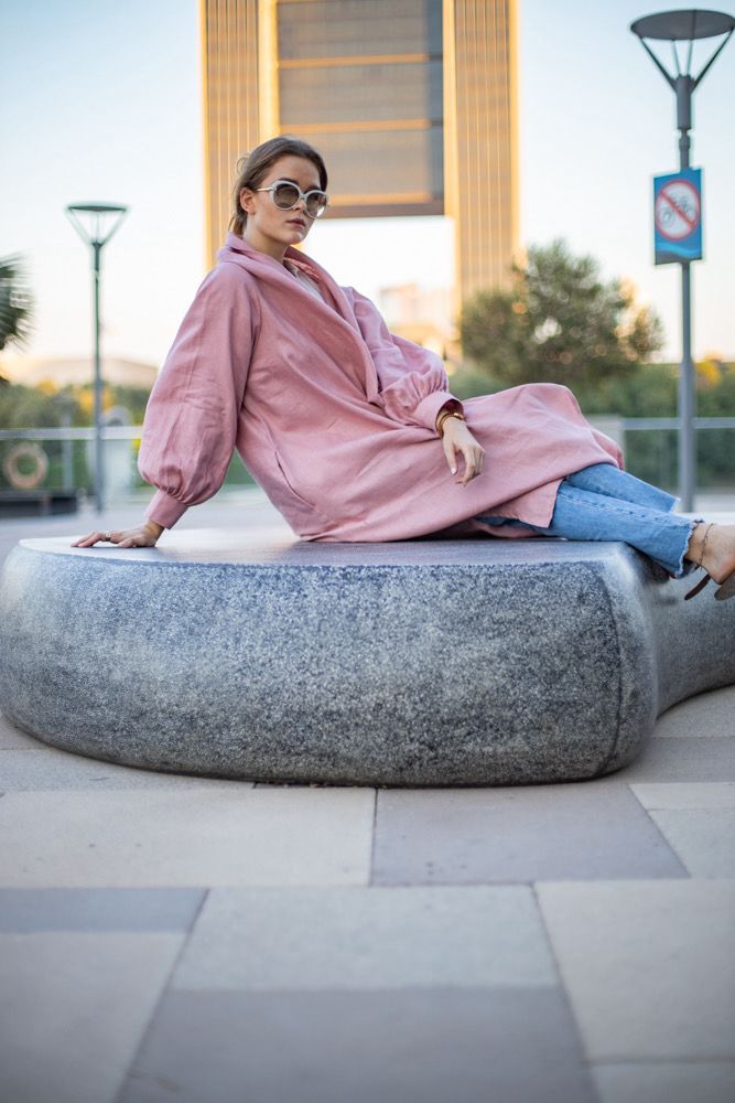 كارديقان كاجوال طويل بجيوب جانبية