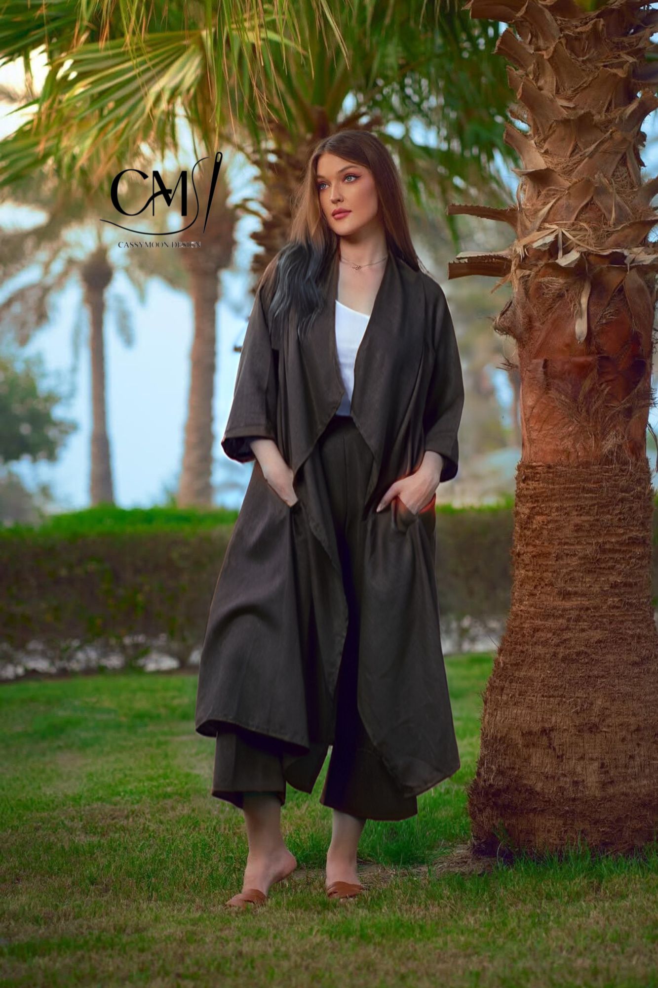 بدلة لينن قطعتين كارديقان وبانطلون