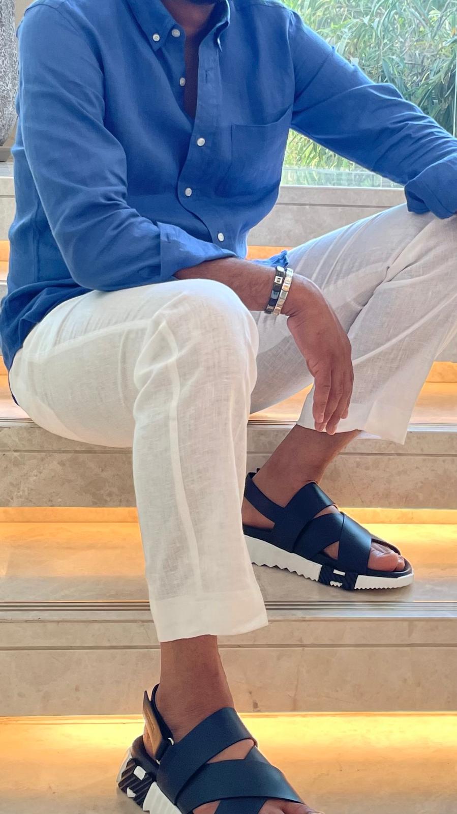 قميص لينن ايطالي رويال بلو limited edition