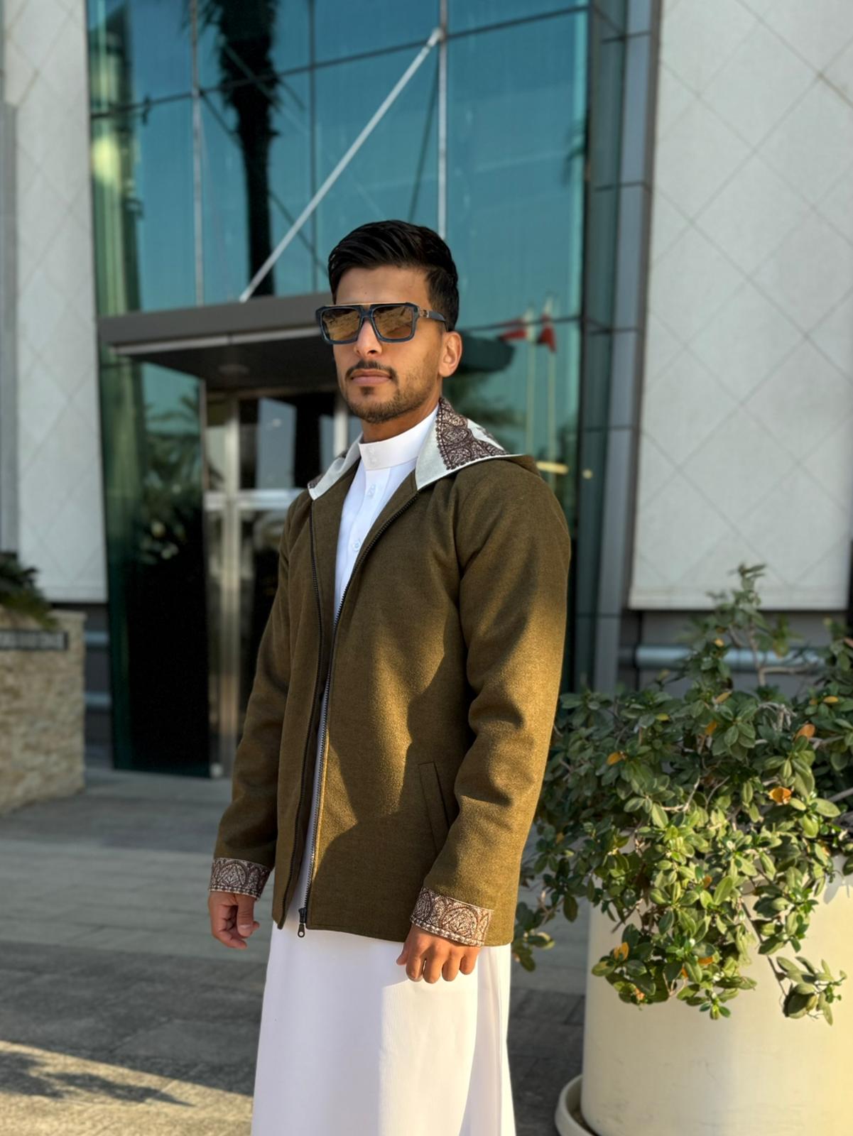 جاكيت الشال ( اخضر زيتي )