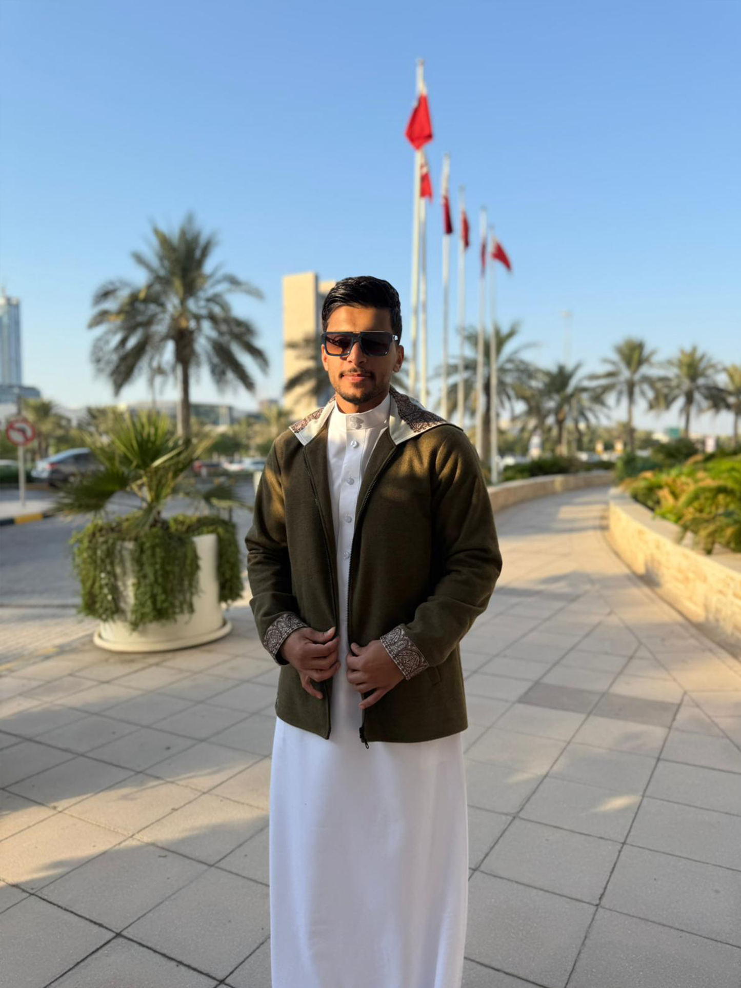 جاكيت الشال ( اخضر زيتي )