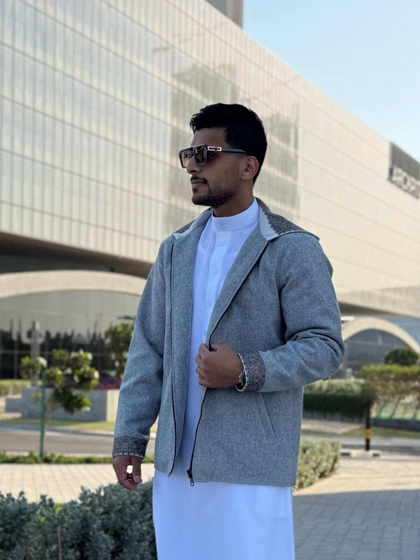 جاكيت الشال ( رصاصي )